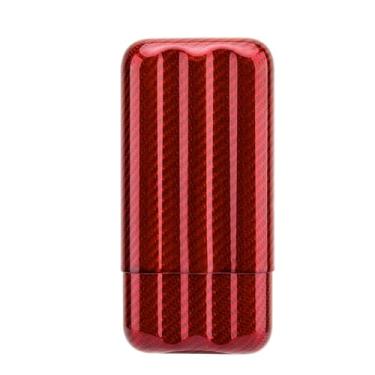 Imagem de Caixa de charutos, umidificadores de fibra de carbono com 3 tubos leve para armazenamento de charutos para viagem para até 55 charutos de calibre de anel A