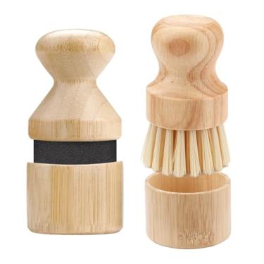 Imagem de Conjunto de 4 peças, tábua de cortar madeira, aplicador de cera de óleo e bloco de açougueiro com tampas, placa de corte sem bagunça, óleo e ferramenta de limpeza para espátulas, colheres de