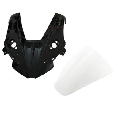 Imagem de GZDLMoto Kit de carenagem frontal da viseira do defletor de vento do para-brisa da motocicleta para CFMOTO 675SS, 675SR plástico ABS, 2 em 1 (D-Clear)