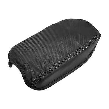 Imagem de A ABSOPRO Almofada de console central de carro à prova d'água para assento de braço protetor de capa de caixa de carbono padrão preto para Nissan Sentra 2020+