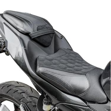 Imagem de Conjunto de almofadas de assento de passageiro de couro de motocicleta para Ninja 500 Z500 2024 2025 Capa de assento de turismo, um conjunto-CNL