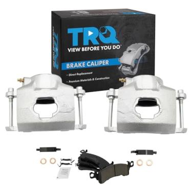 Imagem de TRQ Kit de pastilhas de freio e compasso de cerâmica frontal compatível com Chevy Suburban Jimmy Blazer