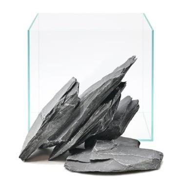 Imagem de Kecilke Pedras de ardósia natural de 5 a 10 cm, rochas de aquário de 2,3 kg, pedras de paisagismo aquático para aquário, terrário, réptil, habitat, decoração, viveiros, paludários, bonsai, miniatura