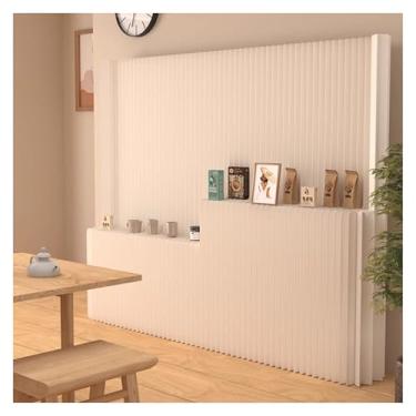 Imagem de Room divider Divisória de ambiente em papel com 2 prateleiras, tela dobrável e retrátil para privacidade, painel de parede sanfonado(3X1.8M/9.8X5.9FT)