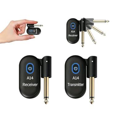 Imagem de INGPARTNER Sistema De Guitarra Sem Fio A14 2,4 Ghz 2 Modos, Tamanho De Polegar, Rotação De 90°, Bateria De Lítio Recarregável, Alcance De 100 Pés, 10H, Plug & Play Para Guitarra, Baixo, Violino, Tec