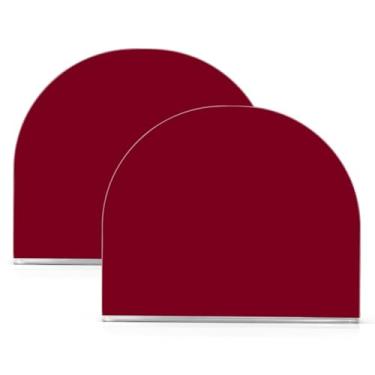 Imagem de Qilmy Porta-guardanapos de acrílico vermelho, suporte de lenços de mesa independente transparente, dispensador de papel de coquetel para cozinha, jantar, restaurante, bar, decoração, 2 unidades