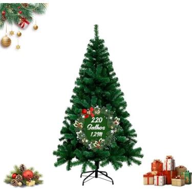Imagem de Árvore De Natal 1,20m Pinheiro Luxo 220 Galhos Cheia Resistente Pinheiro De Natal Tradicional Verde Premium Cheia — Realista e Elegante Natal Encantador Decoração de Casa