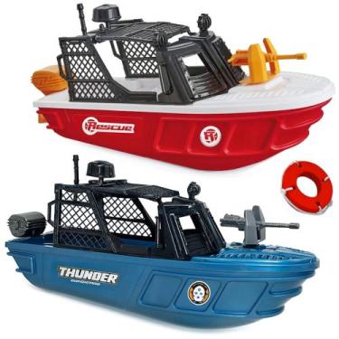 Imagem de Kit 2 Super Barcos de Brinquedo Lancha Flutuam de Verdade - Usual Brin