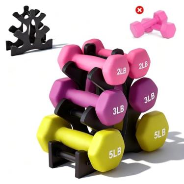 Imagem de Oumefar 23x22.5x8.5cm Rack de Peso 3 Camadas Haltere Rack 3 Camadas Suporte de Torre de Peso de Mão para Treino de Ginástica Em Casa