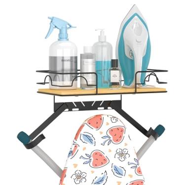 Imagem de Vincona Cabide de tábua de passar com ganchos removíveis, suporte de tábua de passar a ferro montado na parede para perna T/Y, suporte de ferro com economia de espaço para armazenamento e organização