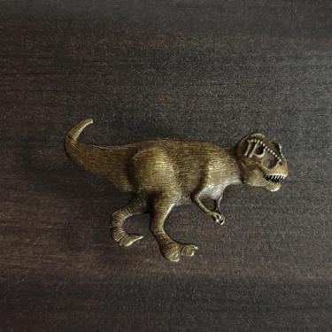 Imagem de foxwake Puxadores adoráveis de armário de dinossauro, 6 peças de puxador de gaveta de bronze antigo de 5,8 x 3,6 cm, puxadores de animais fofos vintage para crianças/cômoda de berçário armário armário