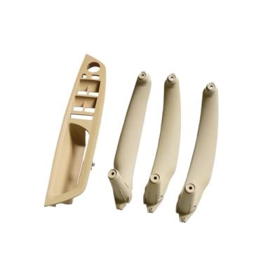 Imagem de Frente do carro traseiro interior maçaneta da porta painel interno puxar guarnição compatível para bmw e70 e71 x5 x6 2007-2014 lhd(Beige 4PCS)