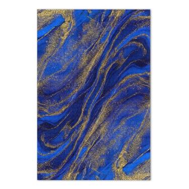 Imagem de Quebra-cabeça de 1000 peças para adultos, pintura de arte animal, personalizado, rígido, textura de mármore azul, redemoinho dourado, família, para amantes, presentes, 75 x 40 cm