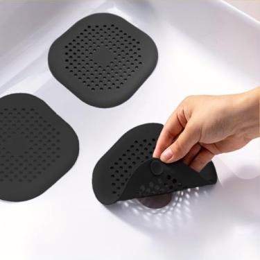 Imagem de 3 coletores de cabelo versáteis de silicone para pia de banheiro e coadores de ralo de banheira - fáceis de aperfeiçoar para uso em banheiro e cozinha
