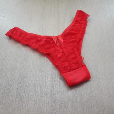 Imagem de Tanga Paula Fio Duplo e Renda Cor:VermelhoTamanho:GG - Ternura Íntima,