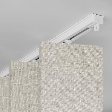 Imagem de Jilron Cortina de porta sanfonada, instale cortinas adesivas 100% blackout para porta, adequada para quarto, armário, divisória de sala interior, branco 109 cm L × 188 cm C, 1 peça