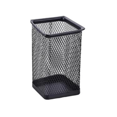 Imagem de Porta Clipes Caneta Porta Lápis Aramado Quadrado Escritório Organizador de Mesa Home Office Estudo |Preto