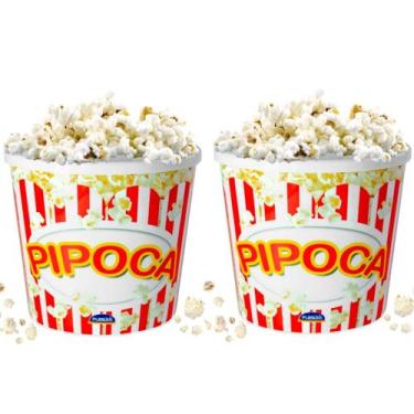 Imagem de Kit com 2 Baldes de Pipoca Clássico 2.1 Litros Plasútil