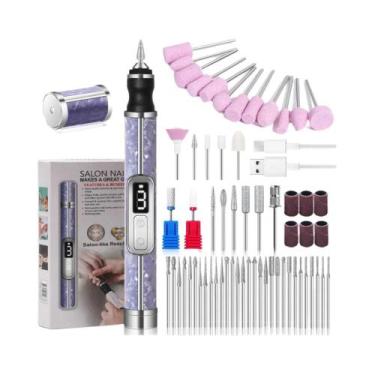 Imagem de Máquina De Furar Unhas Elétrica Profissional Sem Fio Com 3 Velocidades
