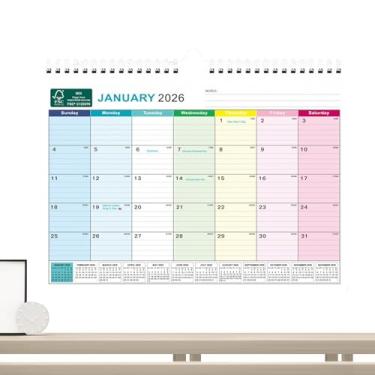 Imagem de Calendário 2026-2027, agenda semanal mensal com blocos pautados | janeiro de 2026 a junho de 2027 calendário de parede de mesa - para planejamento de agendamento, casa, escritório, escola, sala de