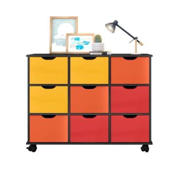 Imagem de Nicho Organizador Com Rodízios Toys 9 Gavetas Q01 Pto-color - Mpozenato