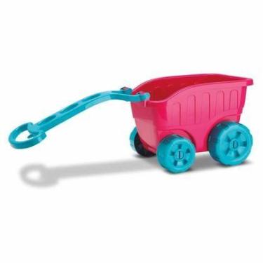 Imagem de Carrinho de Praia Infantil Diver Praia Carriola com Acessórios, Rosa