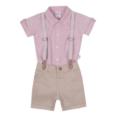 Imagem de Conjunto Social Bebê Menino Camisa Suspensório Paraiso 13962-Masculino