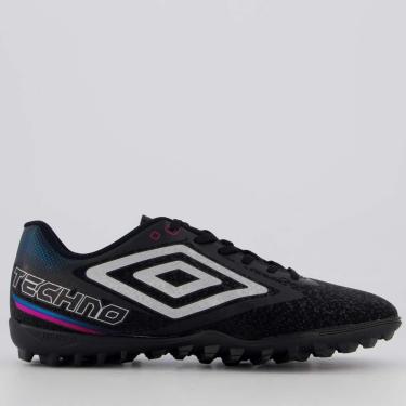 Imagem de Chuteira Umbro Techno II Society Preta e Cinza-Masculino