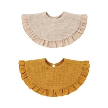 Imagem de Paninhos De Algodão Macio Ajustáveis Para Bebês, Babadores De Renda (2