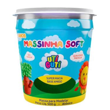 Imagem de Massinha de Modelar Soft Pote 500gr Utiguti, Verde escuro