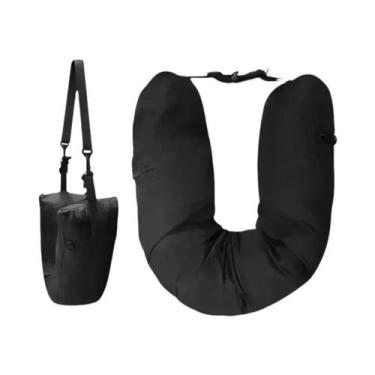 Imagem de Almofada De Pescoço Ajustável Em Lã Macia Para Viagem, Formato U, Conf