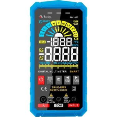 Imagem de Multímetro Digital SM-1600 True RMS com Segurança CAT III 600V azul-preto Minipa