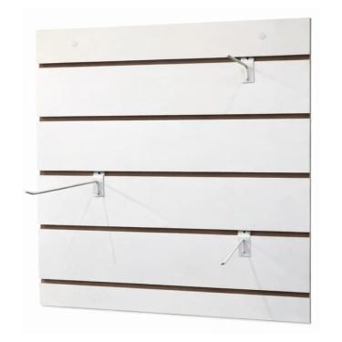 Imagem de Painel Canaletado MDF Branco 61x61 05 Ganchos Expositor Loja