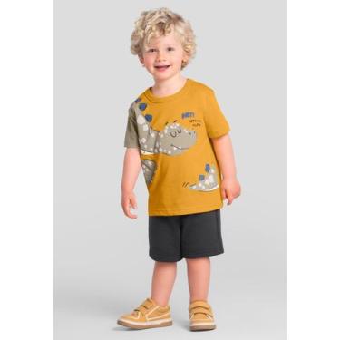 Imagem de Conjunto infantil menino de dinossauro Brandili, 3, Amarelo médio