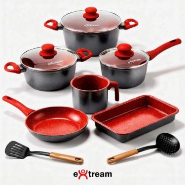 Imagem de Jogo de Panelas Revestimento Ceramica Indução 8 peças Extream Kyoto Ma