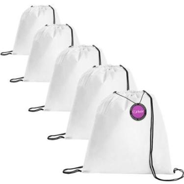 Imagem de Kit 5x Mochilas tipo Saco Gym Sack em TNT Premium 37x41cm Cute TopGet-Unissex