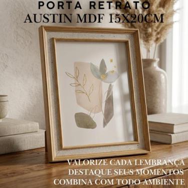Imagem de Porta Retrato Decorativo Austin Em Mdf 15x20cm Resistente Elegante Par