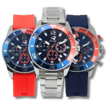 Imagem de Relógio Cronógrafo Masculino Roaris Analógico RR00001 Prata e Azul e Vermelho
