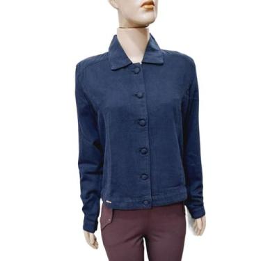 Imagem de Jaqueta Feminina Brim Muito Mais Jeans, Azul escuro, M
