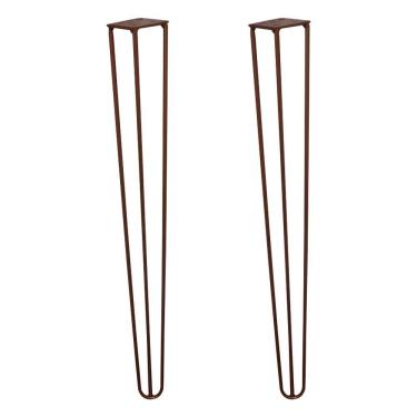 Imagem de Kit 2 Pés para Móvel G41 Hairpin Legs Metal 60cm Bronze para Mesa de Canto e Aparador Gran Belo