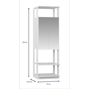 Imagem de Módulo Closet 2 Portas com Espelho Be Mobiliario - Branco TX