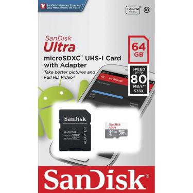 Imagem de Cartão de Memória Micro SD Classe 10 64GB Sandisk Ultra