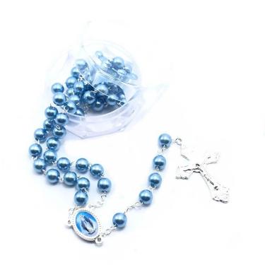 Imagem de Terço Nossa Senhora Das Graças Pérola Azul 8Mm