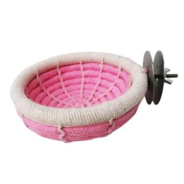 Imagem de Baoblaze Ninho de pássaro macio para cama brinquedos gaiola de caverna de algodão cabana para suprimentos para animais de estimação de cacatua, rosa