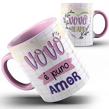 Imagem de Caneca rosa xícara Vovó avó é puro amor