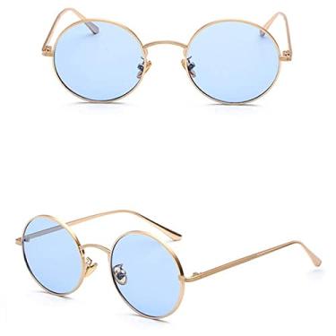 Imagem de Super Redondo Óculos de Sol Feminino Designer Moda Masculina Tons de Lente Verde Escuro UV400, Azul Matizado, China