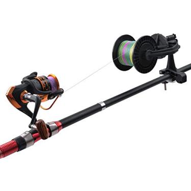 Imagem de FUSIGO Estação de carretel de linha de pesca – bobina de enrolador de linha de pesca ajustável, carretel de carretel portátil para molinetes de spinning e ferramenta de pesca