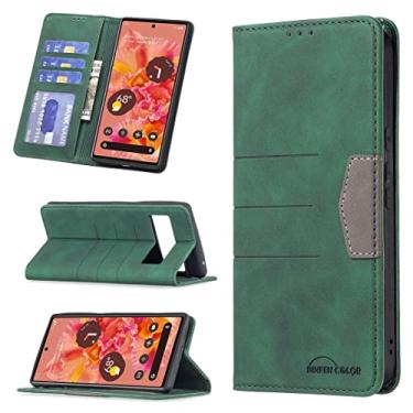 Imagem de YUNCHAO Caixa de telefone Para o Google Pixel 6 Caixa de telefone de couro magnético de emenda capa para celular