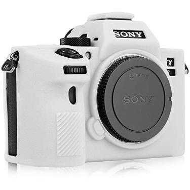 Imagem de STSEETOP Capa para câmera compatível com Sony A7III A7RIII Sony ILCE-7RIII A73 A7R3 - Capa protetora de silicone para DSLR, gaiola destacável, à prova de choque, à prova de poeira (branca)