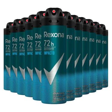 Imagem de Kit Desodorante Aerosol Rexona Men Impacto 150ml - 12 Unidades